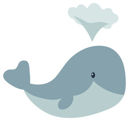 Cute whales,  illustration about the protection of wildlife for the development of children.