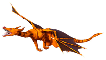 3D Rendering Fairy Tale Dragon on White