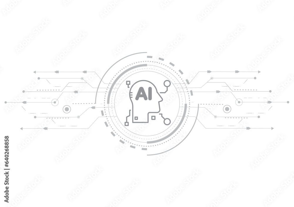 Poster artificial intelligence. technology web background. virtual concept, the circuit board
