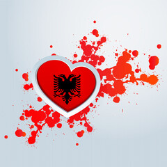 Albania Flag in the form of a 3D heart - 640269090