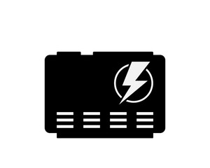 Diesel power generator silhouette icon. Clipart image isolated on white background