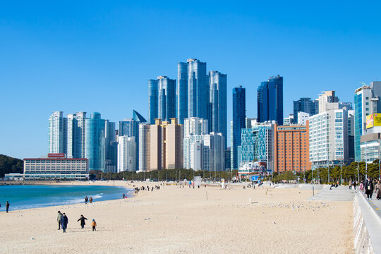 Beautiful cityscape of Marin City in Haeundae, Busan, South Korea