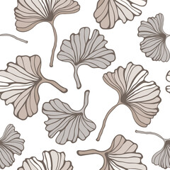 seamless abstract floral background with leaves