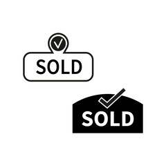 Sold icon. Vector illustration. EPS 10.
