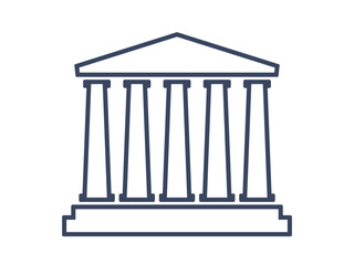 Five pillars outline diagram. Clipart image isolated on white background