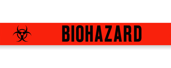 Biohazard warning tape seamless image. Clipart image - obrazy, fototapety, plakaty