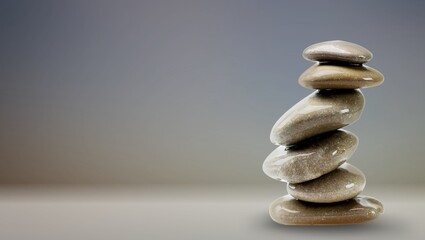 pyramid of round stones, balance concept