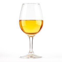 Glass of dessert wine side view isolated on a white background 