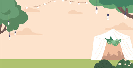 Enchanting Wedding Garden Featuring A Charming Gazebo Adorned With Flowers, Creating A Romantic Backdrop