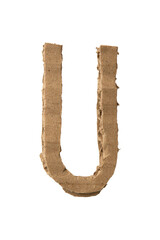 U alphabet cut out of cardboard paper