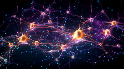 Fototapeta premium Deep Learning Creative Illustration. Neural Networks, NLP, Convolutional Neural Networks, AI, abstract background