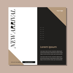 Editable minimal square banner template. Suitable for social media post and web internet ads. Vector illustration with photo college