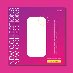 Editable minimal square banner template. Suitable for social media post and web internet ads. Vector illustration with photo college