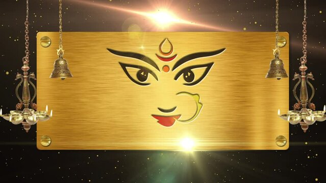 Durga Puja Golden Wish Template
