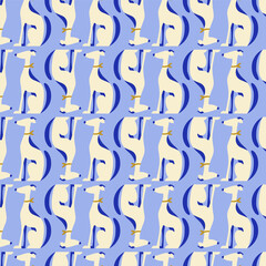 Childish seamless pattern with hand drawn dogs. Trendy scandinavian vector background. Perfect for kids apparel,fabric, textile, nursery decoration,wrapping paper