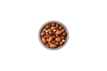 Mix of roasted macadamia nuts, cashews, pecans, almonds, raisins and dry berries