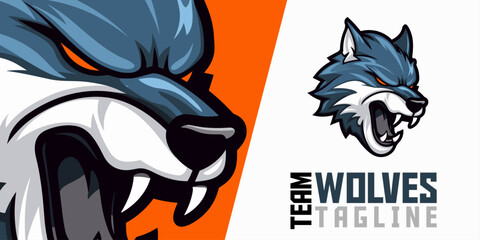 Wolves Mascot Logo: A Captivating Vector Illustration of Wolf Face and Head, Perfect for T-Shirts and Emblems