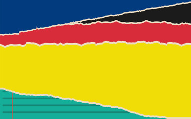 illustration of a colorful ripped paper background. torn colorful paper background with space for text banner, poster, web and desktop wallpaper.