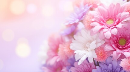 Beautiful gerbera flowers on table.