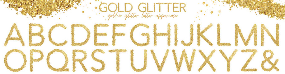 Gold glitter letter uppercase, alphabet, text, character, font
