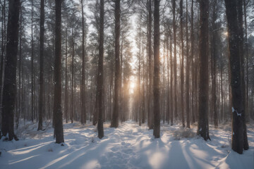 Fototapeta premium Sunlit Forest Clearing