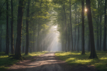 Obraz premium Sunlit Forest Clearing