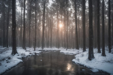 Obraz premium Sunlit Forest Clearing