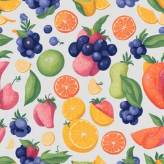 Children's wallpaper with food. Generatine AI