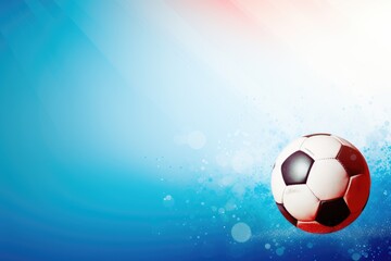 Fototapeta premium Soccer ball on bright colorful background