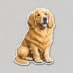 Sticker with a cute dog. Generative AI