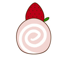 Strawberry jam roll and cream