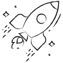 Hand drawn Rocket icon