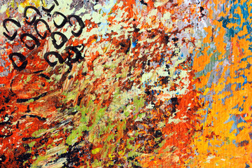 detail of impressionist oil painting on canvas