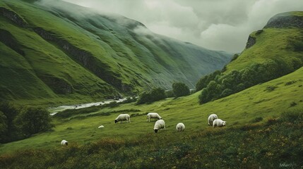 A hillside covered in green grass