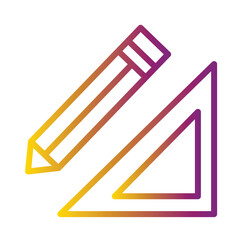 Design Pencil Ruler Gradient Icon