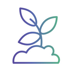 Green Nature Plant Gradient Icon