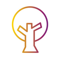 Round Tree Gardening Gradient Line Icon
