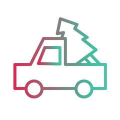 Xmas Tree Transport Gradient Icon