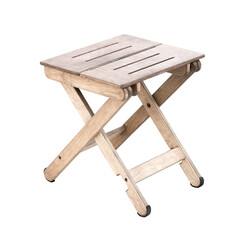 Wooden folding chair. On a white background