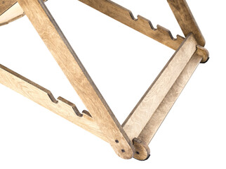 Wooden folding chair. On a white background