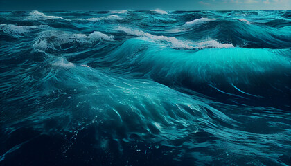 Ocean texture with slight waves background, Ai generated image