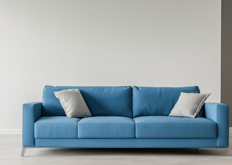 Contemporary Elegance: Luxurious Blue Sofa Set Amidst Modern Interior Design - Captivating Comfort and Style