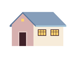 Residential building semi flat colour vector object. Small cozy living place. Editable cartoon clip art icon on white background. Simple spot illustration for web graphic design