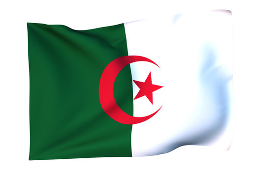 風に揺れるアルジェリアの国旗