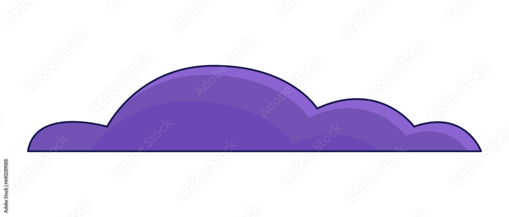 Poster fluffy cloud flat line color isolated vector object. floating cloud in the sky. editable clip art im