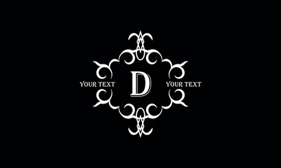 Vintage elegant letter D monogram. Luxury logo design for cafe, hotel, jewelry, fashion, restaurant.