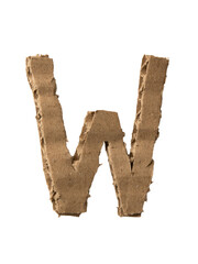 W alphabet cut out of cardboard paper