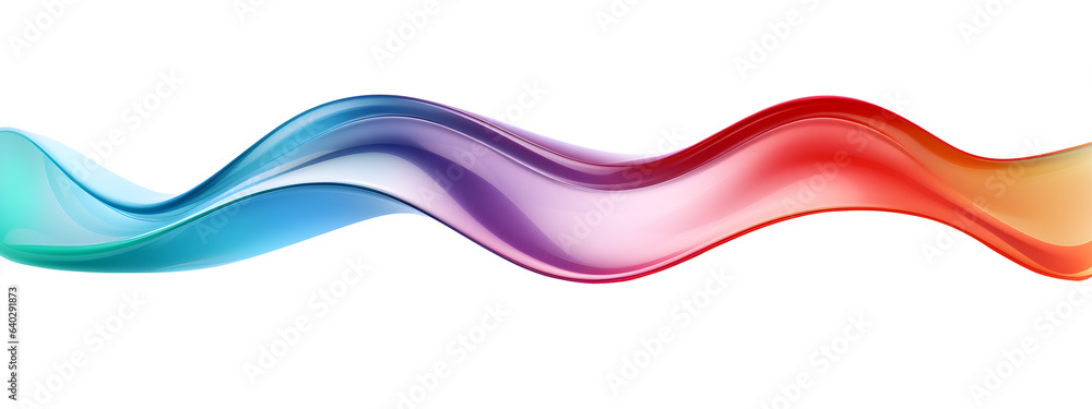 Poster glossy colored transverse wave shape, 3d rendering. generative ai
