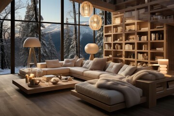 Modern luxury and calming chalet interior