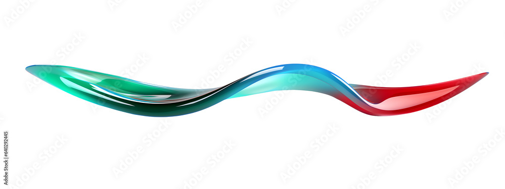 Aufkleber 3d rendering flowing liquid glass shape. minimal glossy color wavy fluid motion. generative ai
